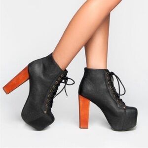 Jeffrey Campbell Black Leather Lita | Size: 7.5